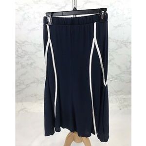 CIRANA Navy with White Trim Maxi Skirt NWT